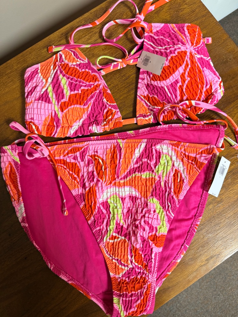 Old Navy Pink & Orange Floral Women's Bikini
